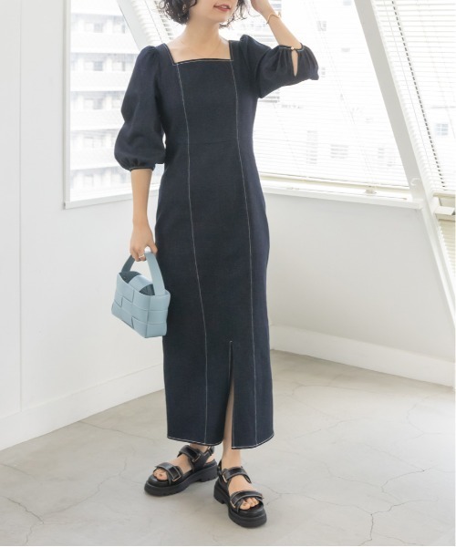 RANDA（ランダ）の「編み込みスクエアミニバッグ（ショルダーバッグ・レディース・アイボリー/ブラウン/ブルー・FREE）」の17枚目の写真