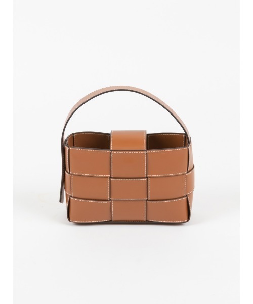 RANDA（ランダ）の「編み込みスクエアミニバッグ（ショルダーバッグ・レディース・アイボリー/ブラウン/ブルー・FREE）」の7枚目の写真