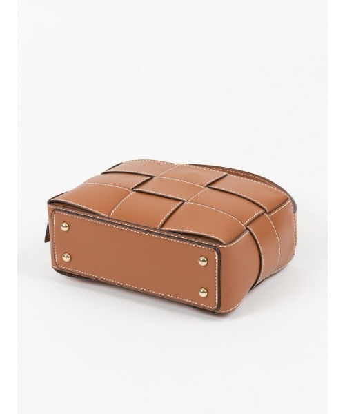 RANDA（ランダ）の「編み込みスクエアミニバッグ（ショルダーバッグ・レディース・アイボリー/ブラウン/ブルー・FREE）」の13枚目の写真