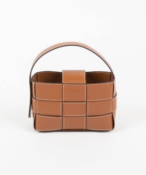 RANDA（ランダ）の「編み込みスクエアミニバッグ（ショルダーバッグ・レディース・アイボリー/ブラウン/ブルー・FREE）」の9枚目の写真