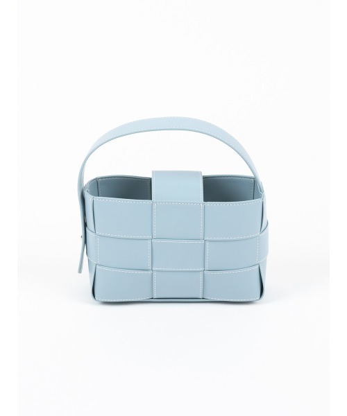 RANDA（ランダ）の「編み込みスクエアミニバッグ（ショルダーバッグ・レディース・アイボリー/ブラウン/ブルー・FREE）」の5枚目の写真