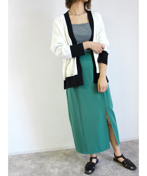 MLI'A(エムリア)の「カットナロースカート(スカート・レディース・ブルー/グリーン/ブラック/ライトベージュ・FREE)」の10枚目の写真