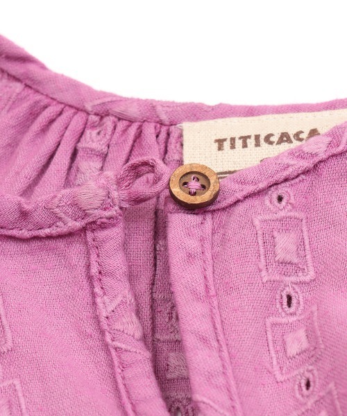 チチカカ（チチカカ）の「コットンレースストライプワンピース（ワンピース・レディース・パープル/ブラウン/イエロー・FREE）」の17枚目の写真