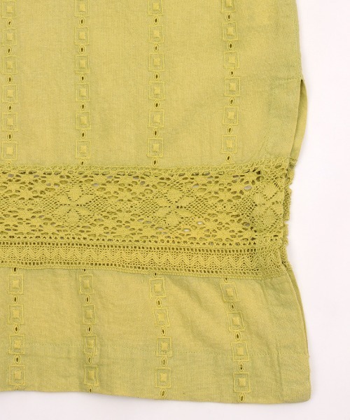 チチカカ（チチカカ）の「コットンレースストライプワンピース（ワンピース・レディース・パープル/ブラウン/イエロー・FREE）」の18枚目の写真