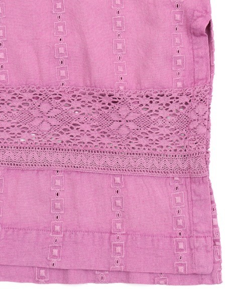 チチカカ（チチカカ）の「コットンレースストライプワンピース（ワンピース・レディース・パープル/ブラウン/イエロー・FREE）」の19枚目の写真