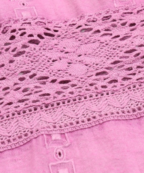 チチカカ（チチカカ）の「コットンレースストライプワンピース（ワンピース・レディース・パープル/ブラウン/イエロー・FREE）」の21枚目の写真