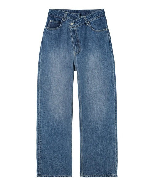 X-girl(エックスガール)の「ASSYMETRIC WAIST DENIM PANTS/アシンメトリーウエスト デニムパンツ(デニムパンツ・レディース・ブラック/ライトインディゴブルー・S/M/XS)」の20枚目の写真