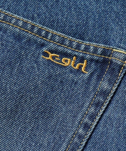 X-girl ASSYMETRIC WAIST DENIM PANTS Mサイズ X-girl（エックスガール）の「ASSYMETRIC WAIST DENIM PANTS