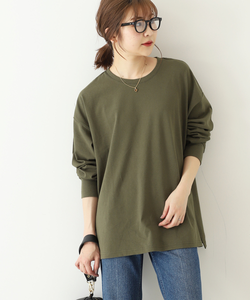 SLOBE IENA(スローブイエナ)の「サイドスリットカットソー◆(Tシャツ/カットソー・レディース・ホワイト/カーキ・FREE)」の8枚目の写真