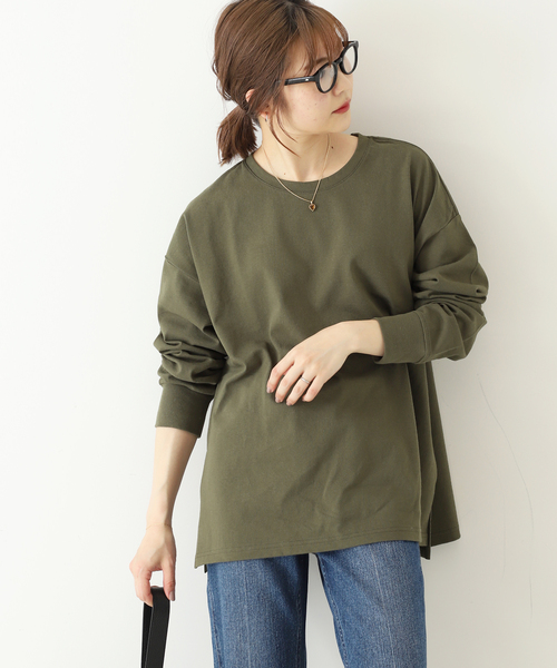 SLOBE IENA(スローブイエナ)の「サイドスリットカットソー◆(Tシャツ/カットソー・レディース・ホワイト/カーキ・FREE)」の9枚目の写真