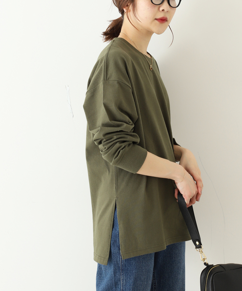 SLOBE IENA(スローブイエナ)の「サイドスリットカットソー◆(Tシャツ/カットソー・レディース・ホワイト/カーキ・FREE)」の10枚目の写真