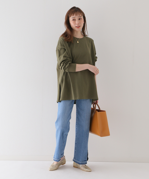 SLOBE IENA(スローブイエナ)の「サイドスリットカットソー◆(Tシャツ/カットソー・レディース・ホワイト/カーキ・FREE)」の12枚目の写真