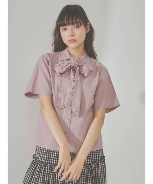 merry jenny（メリージェニー）の「フリルボウタイブラウス（シャツ/ブラウス・レディース・オフホワイト/ブラック/ピンク・FREE）」の3枚目の写真