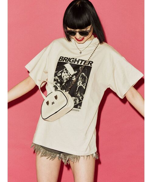 jouetie(ジュエティ)の「カラーグランジBIG Tシャツ(Tシャツ/カットソー・レディース・アイボリー/ブラック/ピンク・MEDIUM)」の5枚目の写真