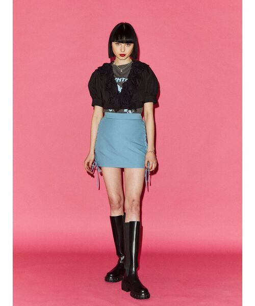 jouetie(ジュエティ)の「カラーグランジBIG Tシャツ(Tシャツ/カットソー・レディース・アイボリー/ブラック/ピンク・MEDIUM)」の12枚目の写真