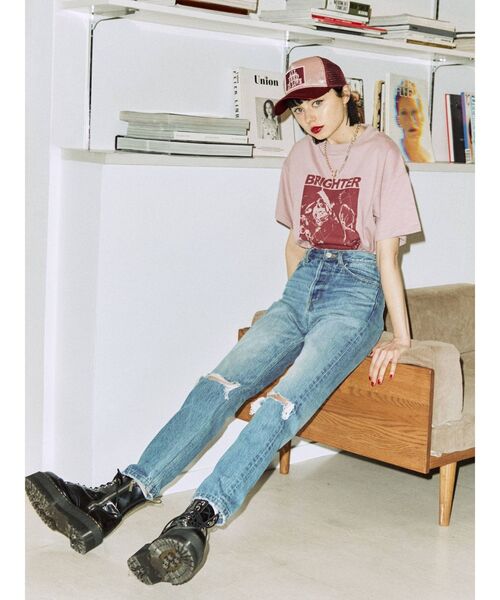 jouetie(ジュエティ)の「カラーグランジBIG Tシャツ(Tシャツ/カットソー・レディース・アイボリー/ブラック/ピンク・MEDIUM)」の20枚目の写真