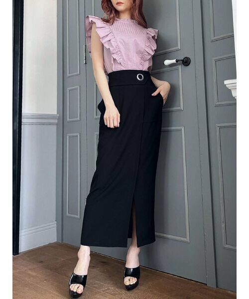 RESEXXY（リゼクシー）の「アイレット釦タイトスカート（スカート・レディース・ブラック/ベージュ/グリーン・FREE）」の2枚目の写真