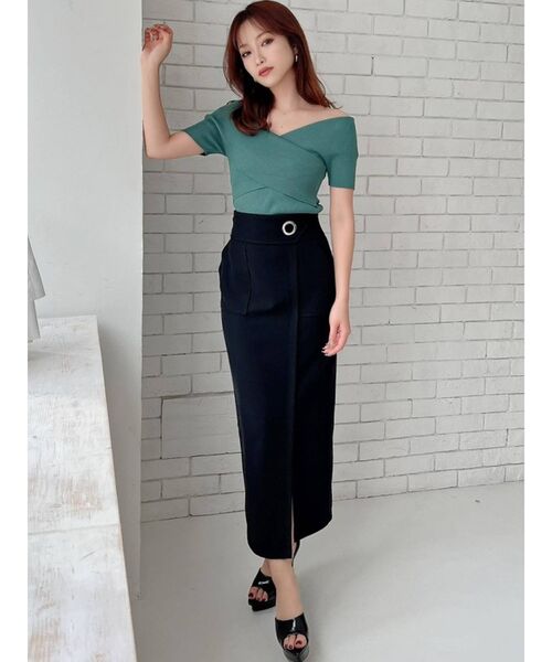 RESEXXY（リゼクシー）の「アイレット釦タイトスカート（スカート・レディース・ブラック/ベージュ/グリーン・FREE）」の9枚目の写真