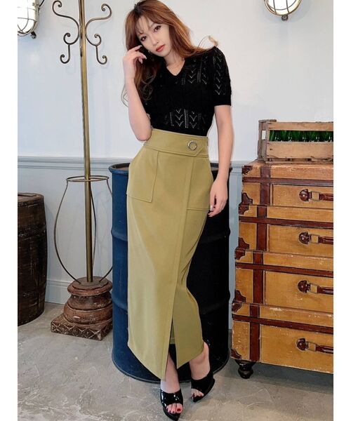 RESEXXY（リゼクシー）の「アイレット釦タイトスカート（スカート・レディース・ブラック/ベージュ/グリーン・FREE）」の13枚目の写真