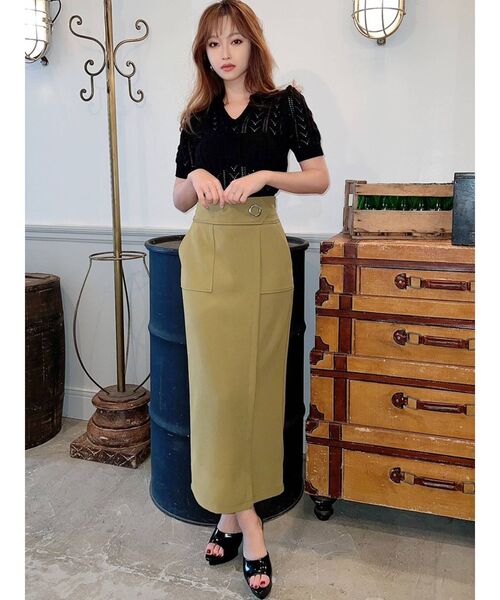 RESEXXY（リゼクシー）の「アイレット釦タイトスカート（スカート・レディース・ブラック/ベージュ/グリーン・FREE）」の14枚目の写真