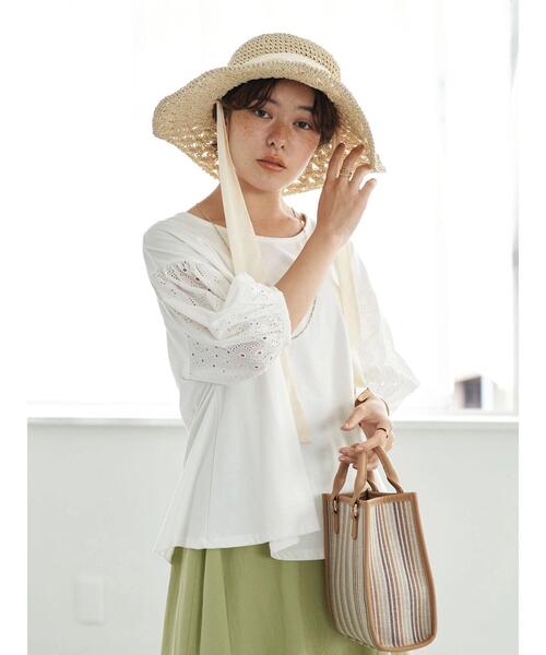 earth music&ecology（アースミュージックアンドエコロジー）の「【TGC着用】ストライプシートショルダーバッグ（ショルダーバッグ・レディース・ベージュ/オレンジ・FREE）」の12枚目の写真