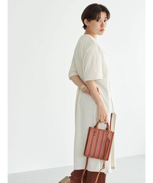 earth music&ecology（アースミュージックアンドエコロジー）の「【TGC着用】ストライプシートショルダーバッグ（ショルダーバッグ・レディース・ベージュ/オレンジ・FREE）」の17枚目の写真