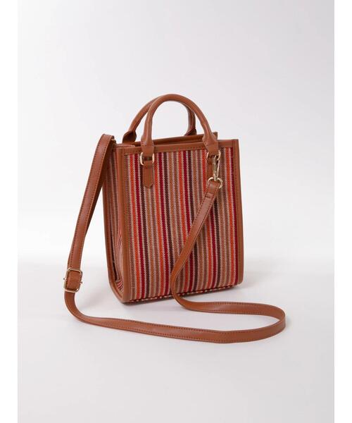 earth music&ecology（アースミュージックアンドエコロジー）の「【TGC着用】ストライプシートショルダーバッグ（ショルダーバッグ・レディース・ベージュ/オレンジ・FREE）」の19枚目の写真