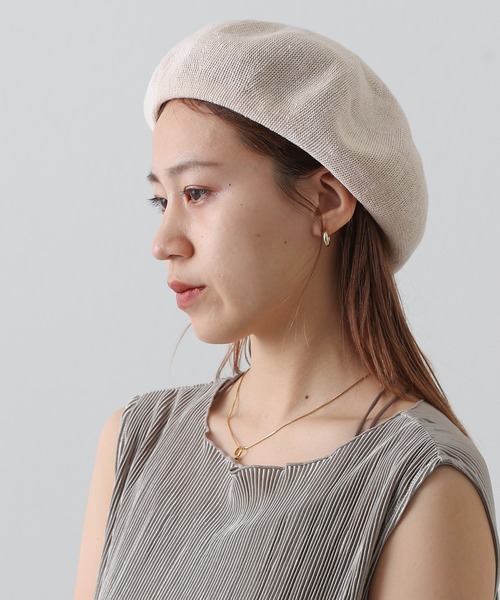 COLONY 2139（コロニートゥーワンスリーナイン）の「麻混ニットベレー帽（ハンチング/ベレー帽・レディース・ブラック/ベージュ/モカ・FREE）」の6枚目の写真