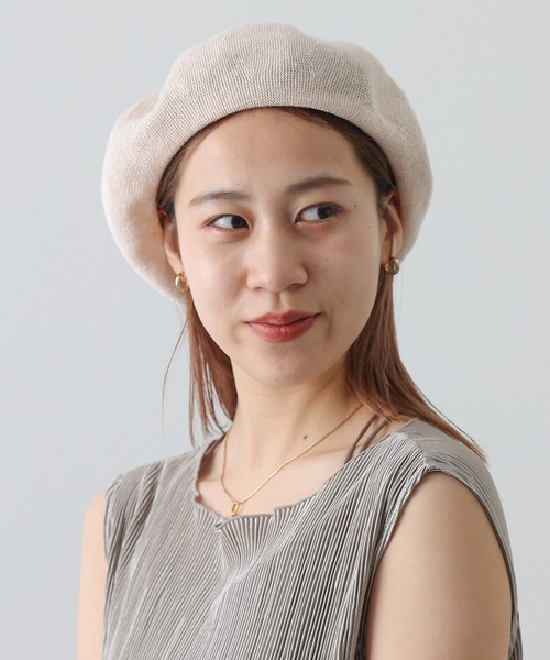 COLONY 2139（コロニートゥーワンスリーナイン）の「麻混ニットベレー帽（ハンチング/ベレー帽・レディース・ブラック/ベージュ/モカ・FREE）」の4枚目の写真