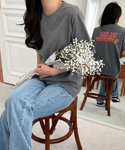 Dalfwin(ダールフィン)の「WAYOUTロゴ半袖Tシャツ(Tシャツ/カットソー・レディース・ベージュ/グレー/クリーム・FREE)」の13枚目の写真