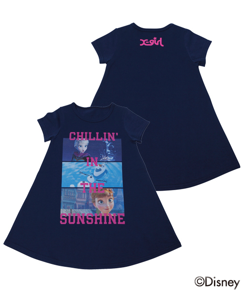 X-girl Stages(エックスガールステージス)の「Disney(ディズニー)【アナと雪の女王】 S/S TEE DRESS FROZEN (4T~7T)(ワンピース・キッズ・ホワイト/ネイビー・4T/7T/6T/5T)」の10枚目の写真