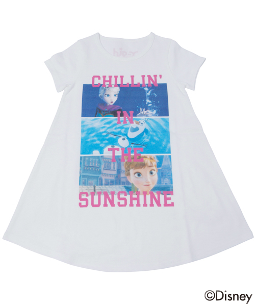 X-girl Stages(エックスガールステージス)の「Disney(ディズニー)【アナと雪の女王】 S/S TEE DRESS FROZEN (4T~7T)(ワンピース・キッズ・ホワイト/ネイビー・4T/7T/6T/5T)」の3枚目の写真