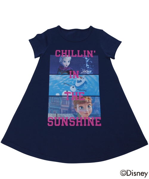 X-girl Stages(エックスガールステージス)の「Disney(ディズニー)【アナと雪の女王】 S/S TEE DRESS FROZEN (4T~7T)(ワンピース・キッズ・ホワイト/ネイビー・4T/7T/6T/5T)」の5枚目の写真