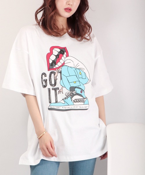 RE730（アールイーセブンサーティー）の「RE730 なみおくんビッグシルエット半袖Ｔシャツ（Tシャツ/カットソー・メンズ・ブラック系その他4/ブラック系その他5/ホワイト/ブラック/ホワイト系その他/ブラック系その他/ホワイト系その他2/ブラック系その他2/ホワイト系その他3/ブラック系その他3/ホワイト系その他4/ホワイト系その他5・M/L/XL）」の3枚目の写真