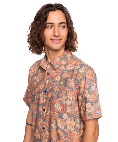 Quiksilver（クイックシルバー）の「MORNING TRIP/クイックシルバー半袖シャツ（シャツ/ブラウス・メンズ・ホワイト/ブラウン・MEDIUM/LARGE/X-LARGE）」の7枚目の写真