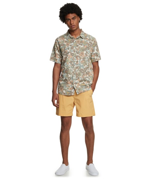 Quiksilver（クイックシルバー）の「MORNING TRIP/クイックシルバー半袖シャツ（シャツ/ブラウス・メンズ・ホワイト/ブラウン・MEDIUM/LARGE/X-LARGE）」の3枚目の写真