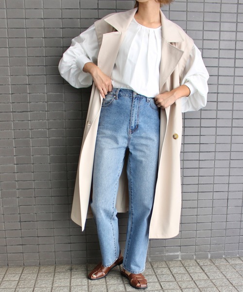 MLI'A(エムリア)の「ノースリロングトレンチジレ(トレンチコート・レディース・ベージュ/アイボリー・M)」の2枚目の写真