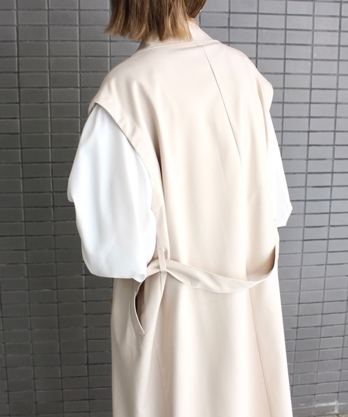 MLI'A(エムリア)の「ノースリロングトレンチジレ(トレンチコート・レディース・ベージュ/アイボリー・M)」の7枚目の写真