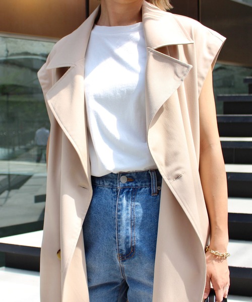 MLI'A(エムリア)の「ノースリロングトレンチジレ(トレンチコート・レディース・ベージュ/アイボリー・M)」の9枚目の写真