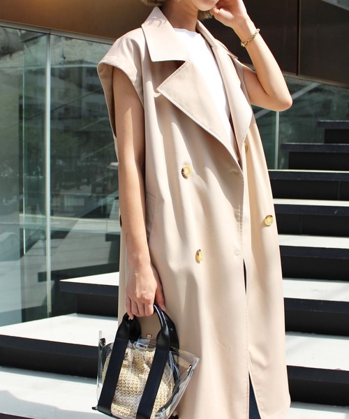 MLI'A(エムリア)の「ノースリロングトレンチジレ(トレンチコート・レディース・ベージュ/アイボリー・M)」の11枚目の写真