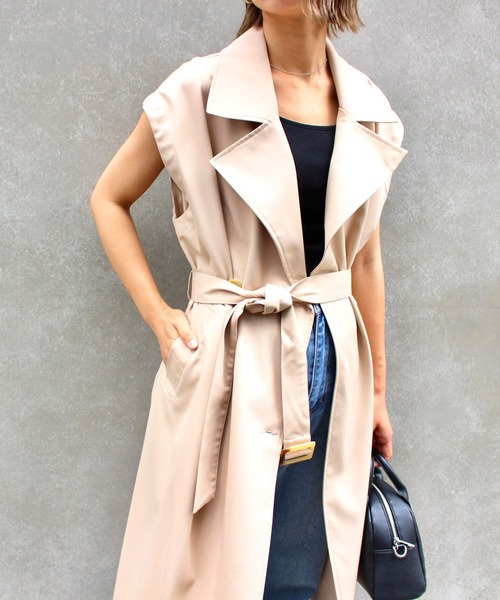 MLI'A(エムリア)の「ノースリロングトレンチジレ(トレンチコート・レディース・ベージュ/アイボリー・M)」の17枚目の写真