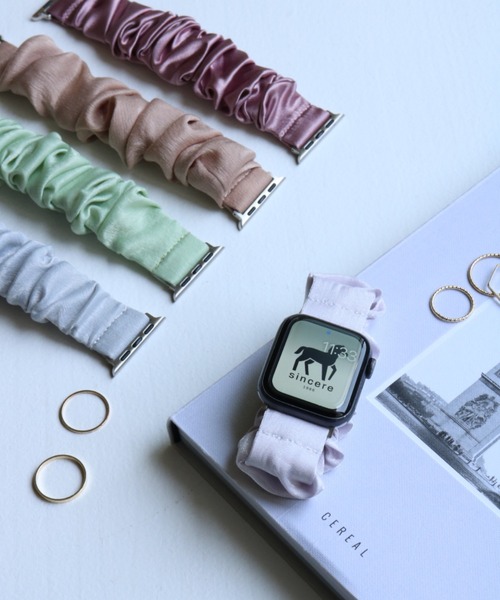 SiNCERE（シンシア）の「Apple Watch Band  / アップルウォッチ バンド シュシュ 無地タイプ  38-41mm（デジタル腕時計・レディース・ライトグレー/ブラック/ベージュ/ライトグリーン/ラベンダー/ライトパープル・40）」の13枚目の写真