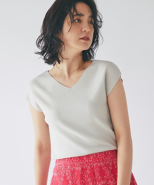 美品！RIVE DROITE 　リヴドロワ　クールタッチUネックフレンチニット セール】クールタッチUネックフレンチニット（ニット/セーター