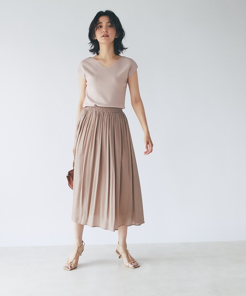 RIVE DROITE(リヴドロワ)の「クールタッチUVフレンチスリーブニット(ニット/セーター・レディース・オフホワイト/チャコールグレー/ライトグレー/サーモンピンク/ブルー/ブラック・FREE)」の21枚目の写真