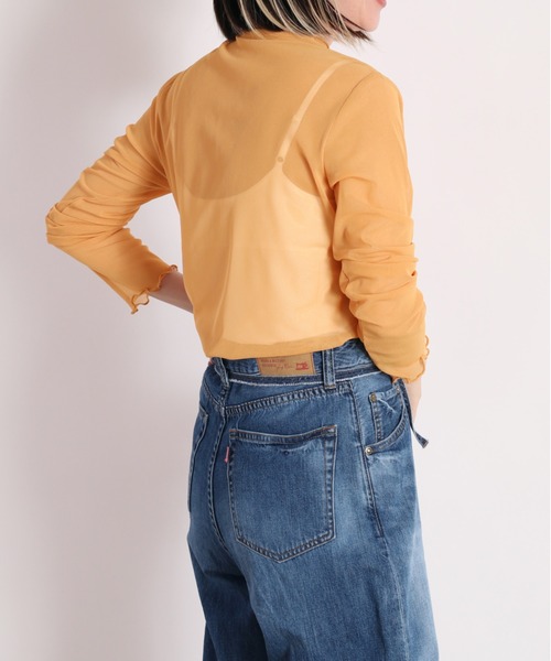 cepo（セポ）の「シアーメッシュトリムインナー（Tシャツ/カットソー・レディース・オフホワイト/ライム/オレンジ・M）」の9枚目の写真