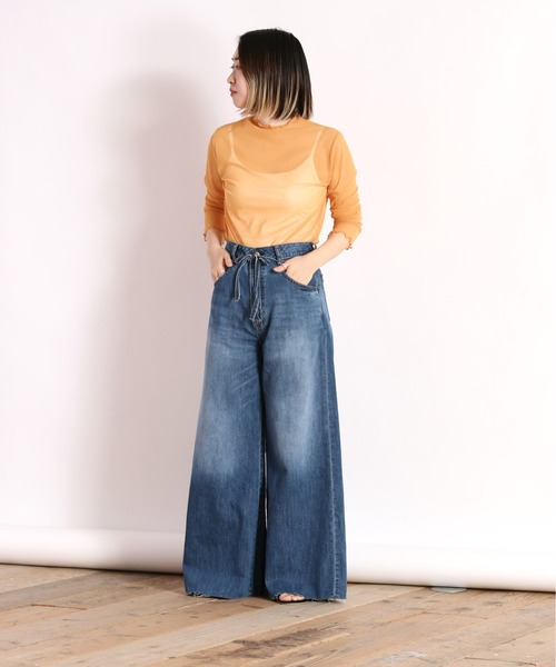 cepo（セポ）の「シアーメッシュトリムインナー（Tシャツ/カットソー・レディース・オフホワイト/ライム/オレンジ・M）」の20枚目の写真