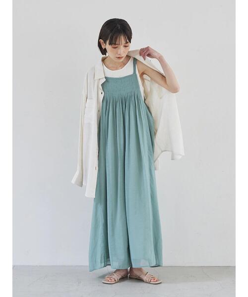 rem closet(レムクローゼット)の「シアープリーツフレアオールインワン(つなぎ/オールインワン・レディース・ブラック/ミント・FREE)」の5枚目の写真
