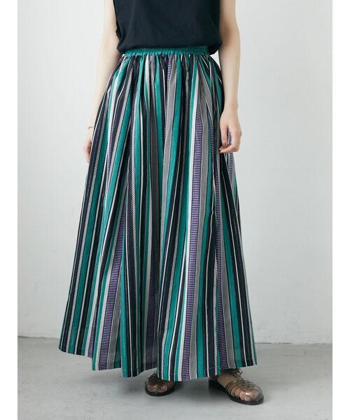 ELENCARE DUE（エレンカーレデュエ）の「・ELENCARE DUE マルチストライプスカート（スカート・レディース・パープル/ブラウン/レッド/グリーン・FREE）」の7枚目の写真