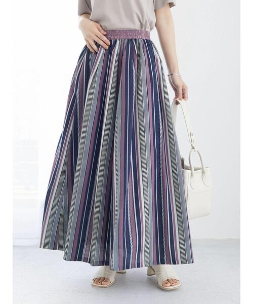 ELENCARE DUE（エレンカーレデュエ）の「・ELENCARE DUE マルチストライプスカート（スカート・レディース・パープル/ブラウン/レッド/グリーン・FREE）」の8枚目の写真