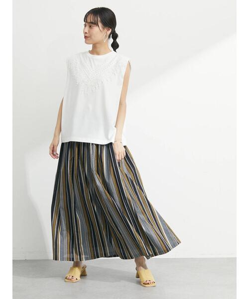 ELENCARE DUE（エレンカーレデュエ）の「・ELENCARE DUE マルチストライプスカート（スカート・レディース・パープル/ブラウン/レッド/グリーン・FREE）」の9枚目の写真